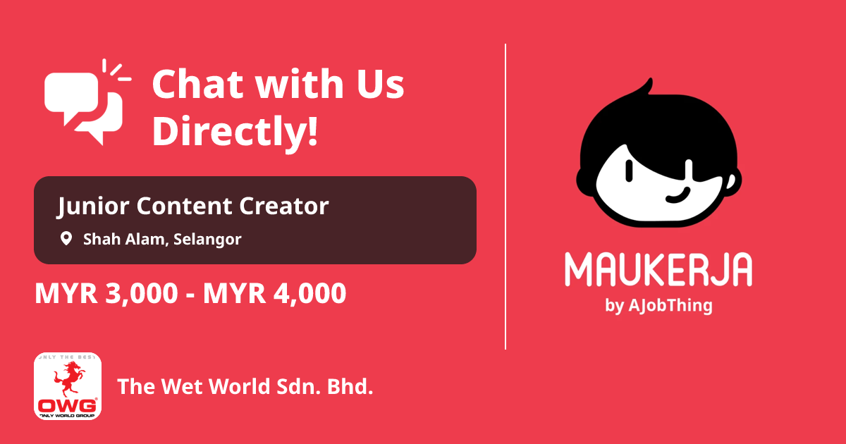 3000 Infographic Kerja Sepenuh Masa Junior Content Creator, Gaji tinggi MYR 4,000 di The ...