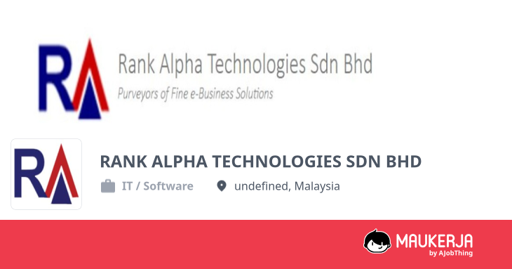 Profil Syarikat RANK ALPHA TECHNOLOGIES SDN BHD - Cari Kerja di Maukerja